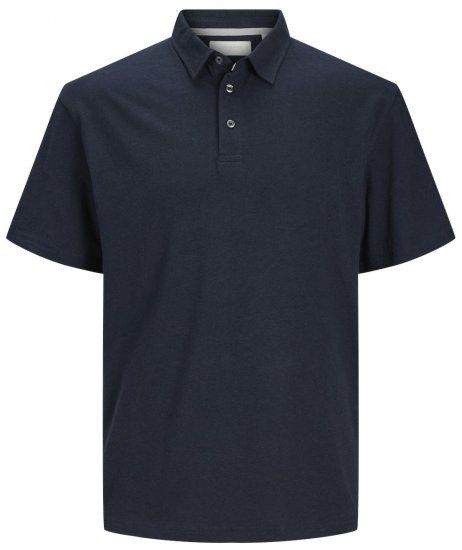 Jack & Jones JPRCC Soft Linen Blend Polo Night Sky - Πόλο μπλουζάκια - Aνδρικά μπλουζακια πολο μεγάλα μεγέθη