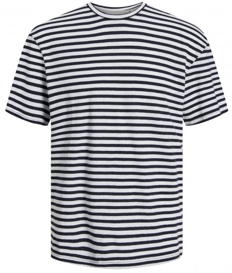 Jack & Jones JPRCC SOFT Linen Blend T-Shirt Night Sky - Μακό μπλουζάκια - Aνδρικά μπλουζεσ μεγάλα μεγέθη