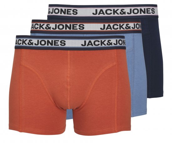 Jack & Jones JACMARCO SOLID Trunks 3-Pack Coronet Blue - Εσώρουχα/Μαγιό - Aνδρικά Εσώρουχα μεγάλα μεγέθη