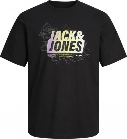 Jack & Jones JCOMAP SUMMER LOGO Black - Μακό μπλουζάκια - Aνδρικά μπλουζεσ μεγάλα μεγέθη