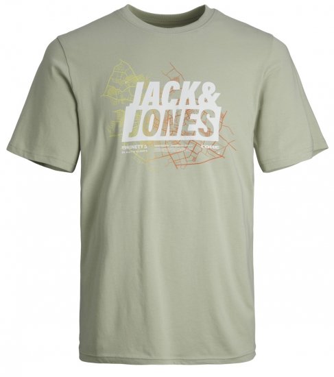 Jack & Jones JCOMAP SUMMER LOGO Desert sage - Μακό μπλουζάκια - Aνδρικά μπλουζεσ μεγάλα μεγέθη