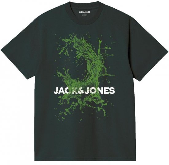 Jack & Jones JCOOCEAN SPLASH T-Shirt Black - Μακό μπλουζάκια - Aνδρικά μπλουζεσ μεγάλα μεγέθη
