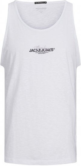 Jack & Jones JORARUBA BRANDING TANK TOP Bright White - Μακό μπλουζάκια - Aνδρικά μπλουζεσ μεγάλα μεγέθη