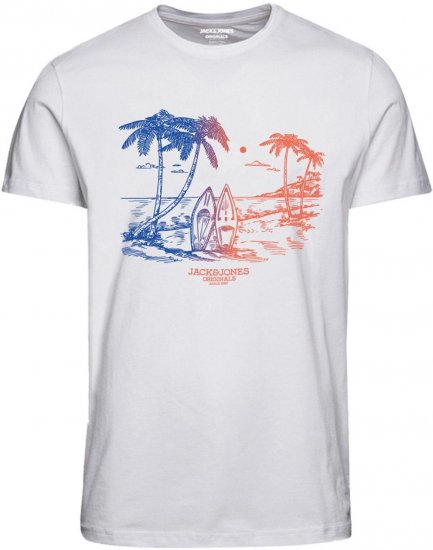 Jack & Jones JORARUBA TEE SS CREW NECK - Bright White - Μακό μπλουζάκια - Aνδρικά μπλουζεσ μεγάλα μεγέθη