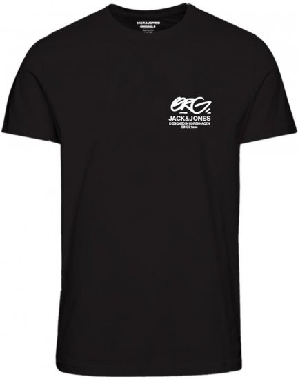 Jack & Jones JORARUBA TEE SS CREW NECK Black - Μακό μπλουζάκια - Aνδρικά μπλουζεσ μεγάλα μεγέθη