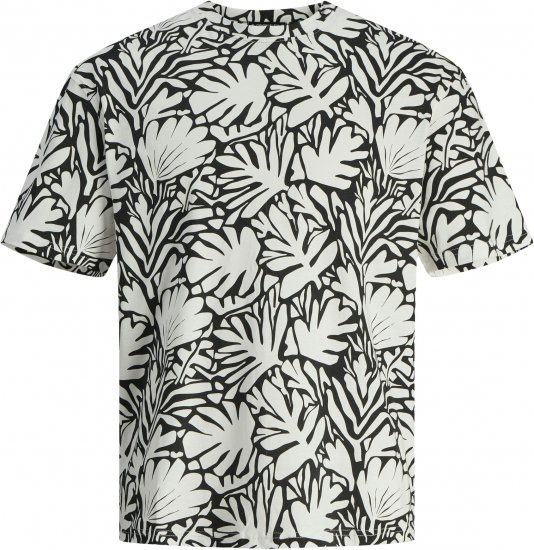 Jack & Jones JORMARBELLA T-Shirt Cloud Dancer/Black - Μακό μπλουζάκια - Aνδρικά μπλουζεσ μεγάλα μεγέθη