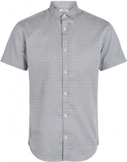Jack & Jones JPRBLACARDIFF PRINT SHIRT S/S White - Πουκάμισα - Aνδρικά πουκαμισα μεγαλα μεγάλα μεγέθη