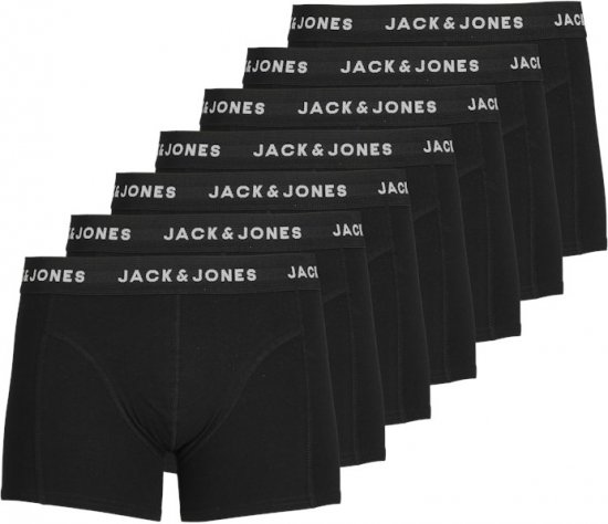 Jack & Jones HUEY Trunks 7-Pack Black - Εσώρουχα/Μαγιό - Aνδρικά Εσώρουχα μεγάλα μεγέθη