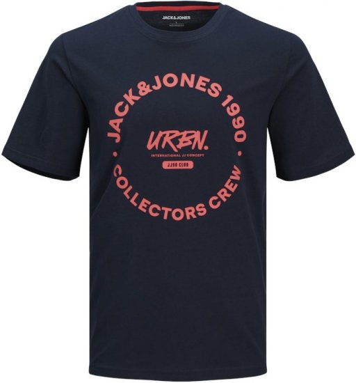 Jack & Jones Simon Crew Neck T-Shirt Blue - Μακό μπλουζάκια - Aνδρικά μπλουζεσ μεγάλα μεγέθη