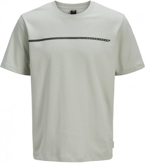 Jack & Jones FUSION Full Branding T-Shirt Aqua Grey - Μακό μπλουζάκια - Aνδρικά μπλουζεσ μεγάλα μεγέθη
