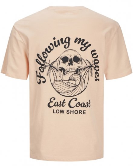 Jack & Jones Zekiel Crew Neck T-Shirt Peach Parfait - Μακό μπλουζάκια - Aνδρικά μπλουζεσ μεγάλα μεγέθη