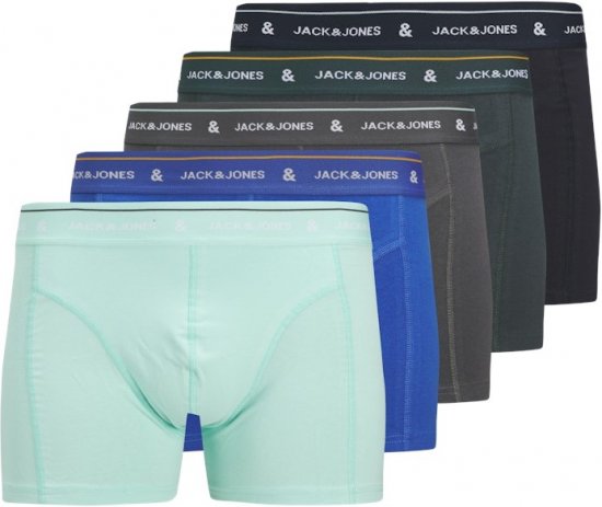 Jack & Jones Ron Soldi Trunks 5-Pack Grey - Εσώρουχα/Μαγιό - Aνδρικά Εσώρουχα μεγάλα μεγέθη