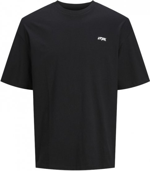 Jack & Jones Script Bradley Crew Neck T-Shirt Black - Μακό μπλουζάκια - Aνδρικά μπλουζεσ μεγάλα μεγέθη