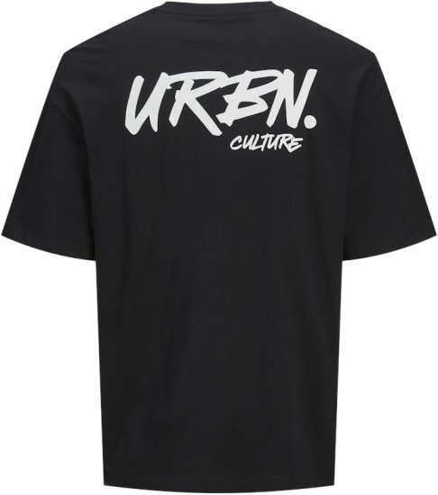 Jack & Jones Script Bradley Crew Neck T-Shirt Black - Μακό μπλουζάκια - Aνδρικά μπλουζεσ μεγάλα μεγέθη