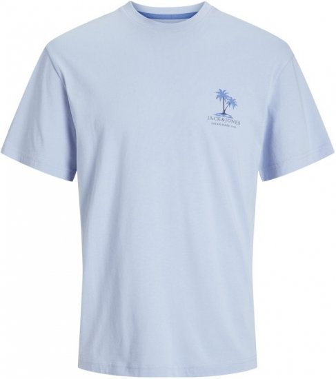Jack & Jones Summer Vibes Crew Neck T-Shirt Chambray Blue - Μακό μπλουζάκια - Aνδρικά μπλουζεσ μεγάλα μεγέθη