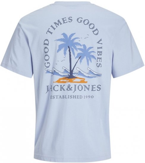 Jack & Jones Summer Vibes Crew Neck T-Shirt Chambray Blue - Μακό μπλουζάκια - Aνδρικά μπλουζεσ μεγάλα μεγέθη