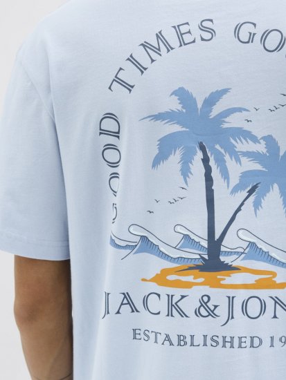 Jack & Jones Summer Vibes Crew Neck T-Shirt Chambray Blue - Μακό μπλουζάκια - Aνδρικά μπλουζεσ μεγάλα μεγέθη