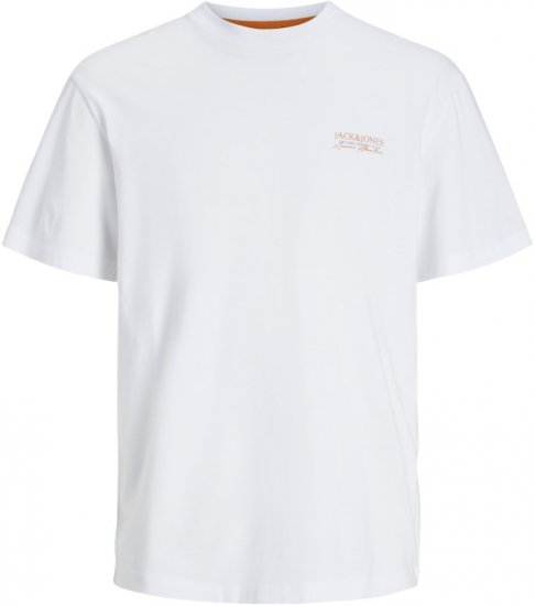 Jack & Jones Summer Vibes Crew Neck T-Shirt White - Μακό μπλουζάκια - Aνδρικά μπλουζεσ μεγάλα μεγέθη