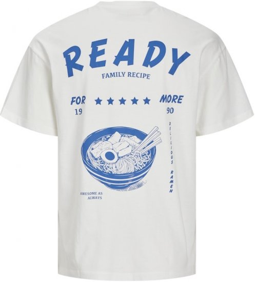 Jack & Jones Charge Crew Neck Printed T-Shirt White - Μακό μπλουζάκια - Aνδρικά μπλουζεσ μεγάλα μεγέθη