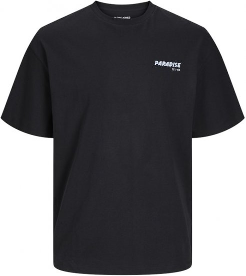 Jack & Jones Charge Crew Neck Printed T-Shirt Black - Μακό μπλουζάκια - Aνδρικά μπλουζεσ μεγάλα μεγέθη