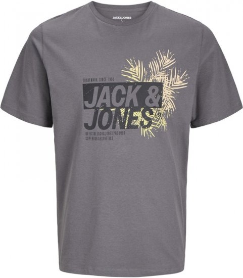 Jack & Jones Jaxon Crew Neck T-Shirt Castlerock - Μακό μπλουζάκια - Aνδρικά μπλουζεσ μεγάλα μεγέθη