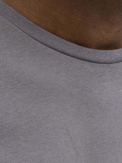 Jack & Jones Jaxon Crew Neck T-Shirt Castlerock - Μακό μπλουζάκια - Aνδρικά μπλουζεσ μεγάλα μεγέθη