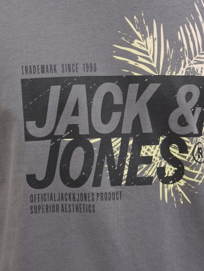 Jack & Jones Jaxon Crew Neck T-Shirt Castlerock - Μακό μπλουζάκια - Aνδρικά μπλουζεσ μεγάλα μεγέθη