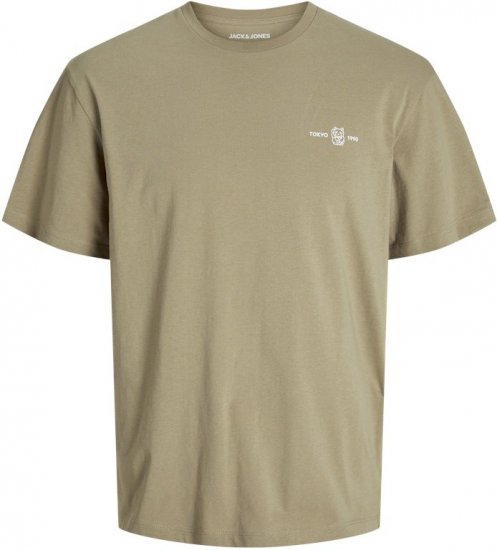 Jack & Jones Ayce Crew Neck T-Shirt Beige - Μακό μπλουζάκια - Aνδρικά μπλουζεσ μεγάλα μεγέθη