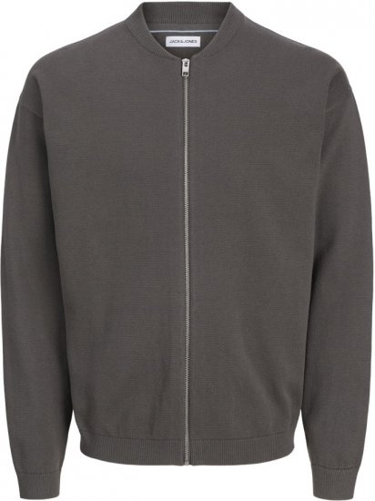 Jack & Jones Calvin Knit Bomber Zipper Sweater Grey - φούτερ/Φούτερ με κουκούλα - φούτερ/Φούτερ με κουκούλα ανδρικά μεγάλα μεγέθη 