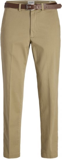 Jack & Jones Ollie Franco Chino Pants with Belt Brown - Τζιν και παντελόνια - Aνδρικα τζιν παντελόνια μεγάλα μεγέθη