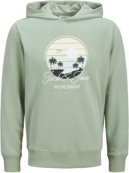 Jack & Jones Palm Hoodie Iceberg Green - φούτερ/Φούτερ με κουκούλα - φούτερ/Φούτερ με κουκούλα ανδρικά μεγάλα μεγέθη 