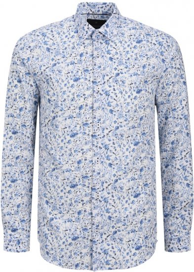 Jack & Jones BARNES Printed Dobby Long Sleeve Shirt Light Blue - Πουκάμισα - Aνδρικά πουκαμισα μεγαλα μεγάλα μεγέθη