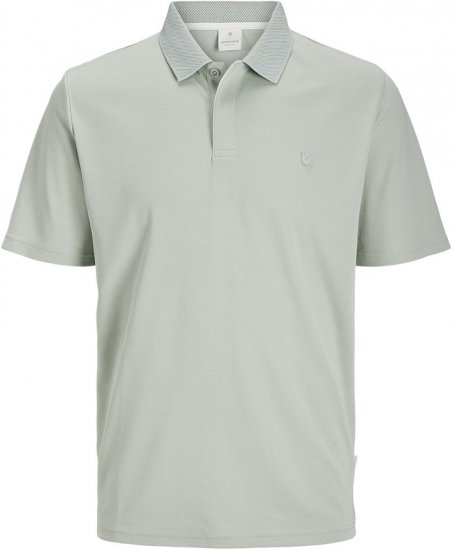 Jack & Jones Rodney Short Sleeve Polo Aqua Gray - Πόλο μπλουζάκια - Aνδρικά μπλουζακια πολο μεγάλα μεγέθη
