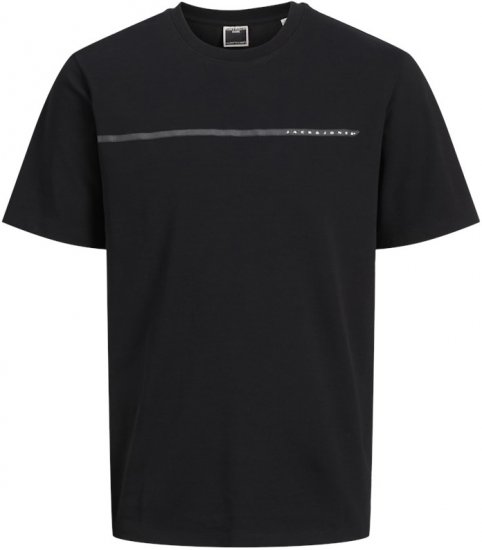 Jack & Jones FUSION Full Branding T-Shirt Black - Μακό μπλουζάκια - Aνδρικά μπλουζεσ μεγάλα μεγέθη