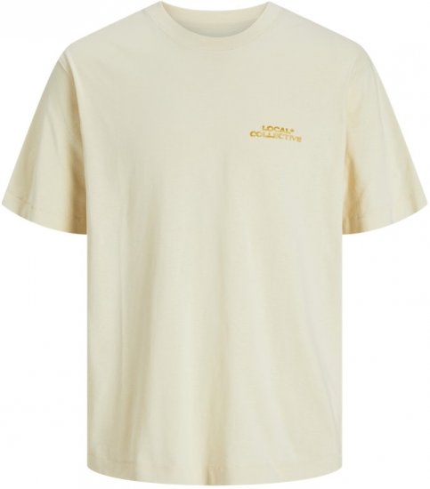 Jack & Jones Retiro Crew Neck T-Shirt Antique White - Μακό μπλουζάκια - Aνδρικά μπλουζεσ μεγάλα μεγέθη
