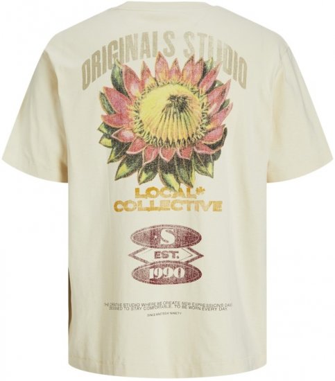 Jack & Jones Retiro Crew Neck T-Shirt Antique White - Μακό μπλουζάκια - Aνδρικά μπλουζεσ μεγάλα μεγέθη