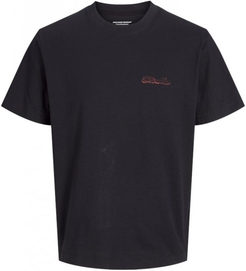 Jack & Jones Retiro Crew Neck T-Shirt Black - Μακό μπλουζάκια - Aνδρικά μπλουζεσ μεγάλα μεγέθη