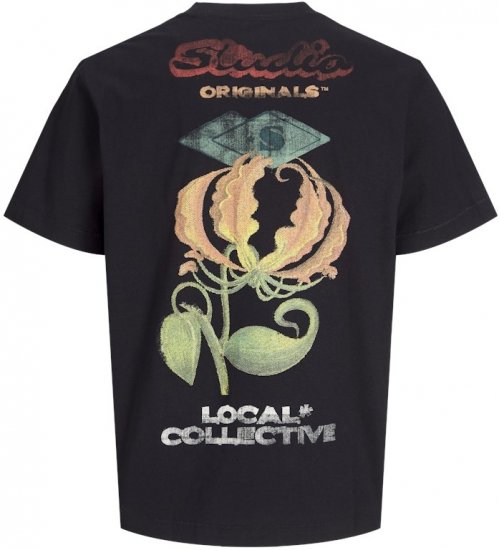 Jack & Jones Retiro Crew Neck T-Shirt Black - Μακό μπλουζάκια - Aνδρικά μπλουζεσ μεγάλα μεγέθη