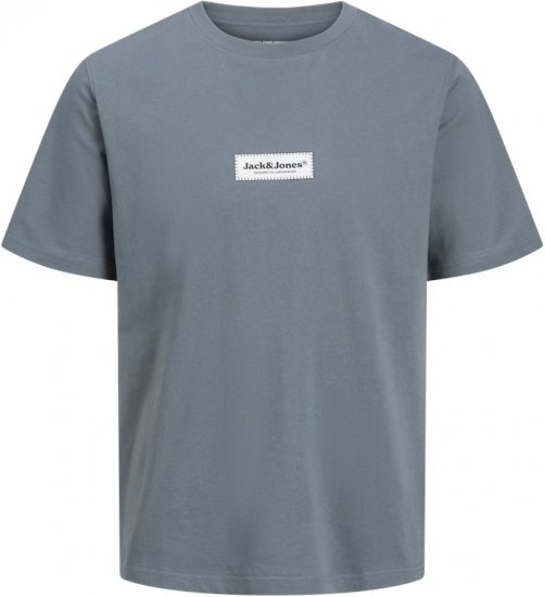 Jack & Jones Split Fakestitch Branding T-Shirt Grey - Μακό μπλουζάκια - Aνδρικά μπλουζεσ μεγάλα μεγέθη