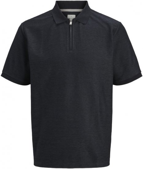 Jack & Jones Ronnie Polo with Zipper Black - Πόλο μπλουζάκια - Aνδρικά μπλουζακια πολο μεγάλα μεγέθη