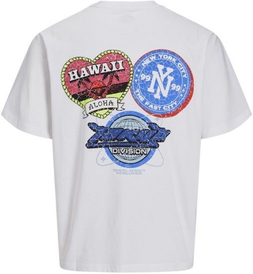 Jack & Jones Compact Crew Neck T-Shirt White - Μακό μπλουζάκια - Aνδρικά μπλουζεσ μεγάλα μεγέθη