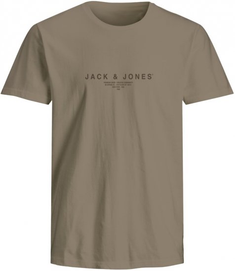 Jack & Jones Harris Crew Neck T-Shirt Brown - Μακό μπλουζάκια - Aνδρικά μπλουζεσ μεγάλα μεγέθη