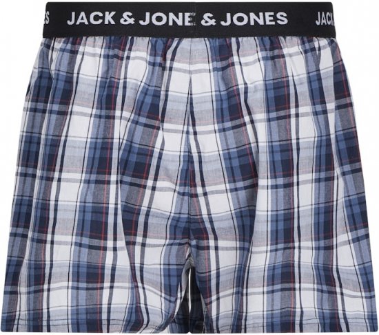 Jack & Jones Saigon Blue/Red Check Woven Boxers 3-Pack Navy Blazer - Εσώρουχα/Μαγιό - Aνδρικά Εσώρουχα μεγάλα μεγέθη