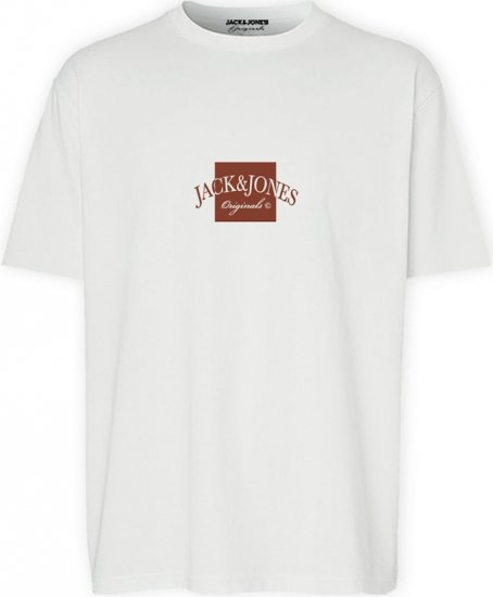 Jack & Jones Boston Crew Neck T-Shirt Bright White - Μακό μπλουζάκια - Aνδρικά μπλουζεσ μεγάλα μεγέθη