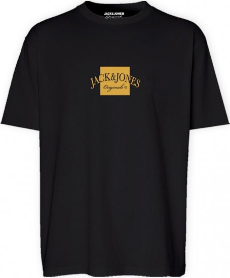 Jack & Jones Boston Crew Neck T-Shirt Black - Μακό μπλουζάκια - Aνδρικά μπλουζεσ μεγάλα μεγέθη