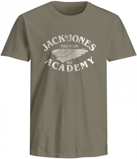 Jack & Jones Freddy Crew Neck T-Shirt Grey - Μακό μπλουζάκια - Aνδρικά μπλουζεσ μεγάλα μεγέθη