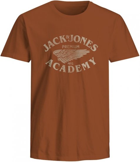 Jack & Jones Freddy Crew Neck T-Shirt Bombay Brown - Μακό μπλουζάκια - Aνδρικά μπλουζεσ μεγάλα μεγέθη