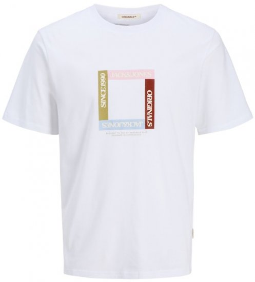Jack & Jones Vira Branding Crew Neck T-Shirt Bright White - Μακό μπλουζάκια - Aνδρικά μπλουζεσ μεγάλα μεγέθη
