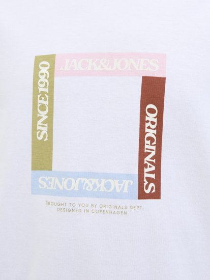 Jack & Jones Vira Branding Crew Neck T-Shirt Bright White - Μακό μπλουζάκια - Aνδρικά μπλουζεσ μεγάλα μεγέθη