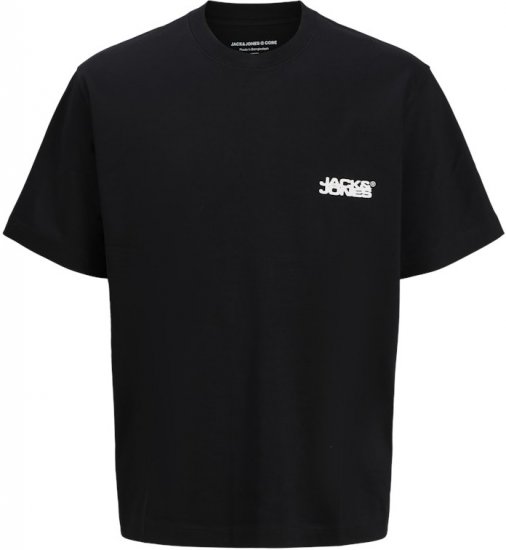 Jack & Jones Summer Sago Print Crew Neck T-Shirt Black - Μακό μπλουζάκια - Aνδρικά μπλουζεσ μεγάλα μεγέθη